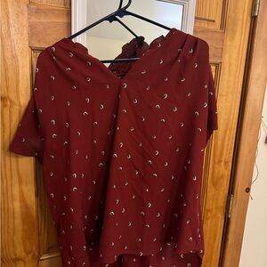 41 Hawthorn Maroon Blouse with Pattern